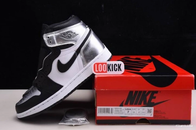 SILVER AIR 1 HIGH CD0461-001 OG JORDAN TOE WMNS 0808